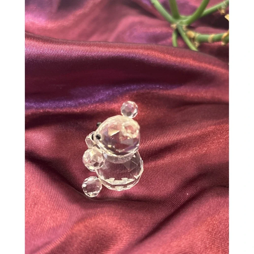 Lot Of 4 Vintage Crystal Animal Figurines Penguin Duck Elephant Bear Miniatures